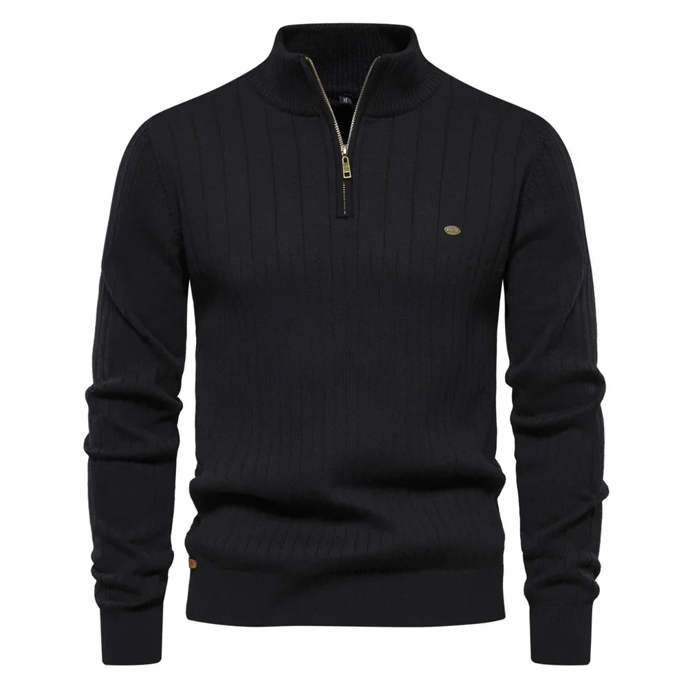 Aloïs - Men's winter sweater with zipped neck and optimal warmth