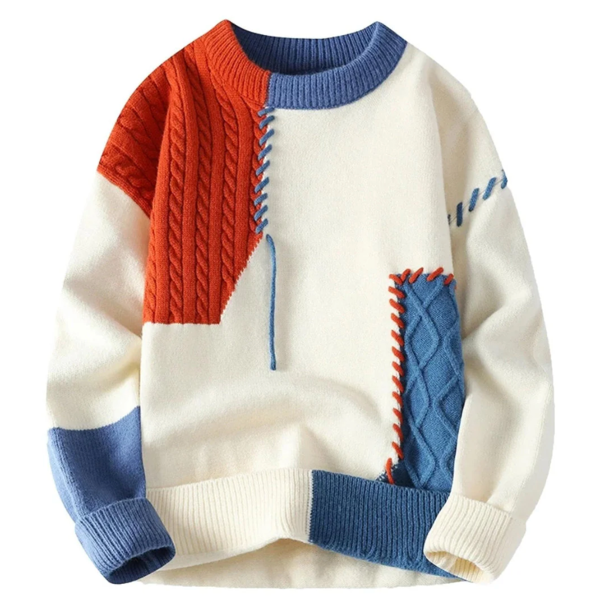 Jacqui - Modern and Comfortable Patchwork Sweater