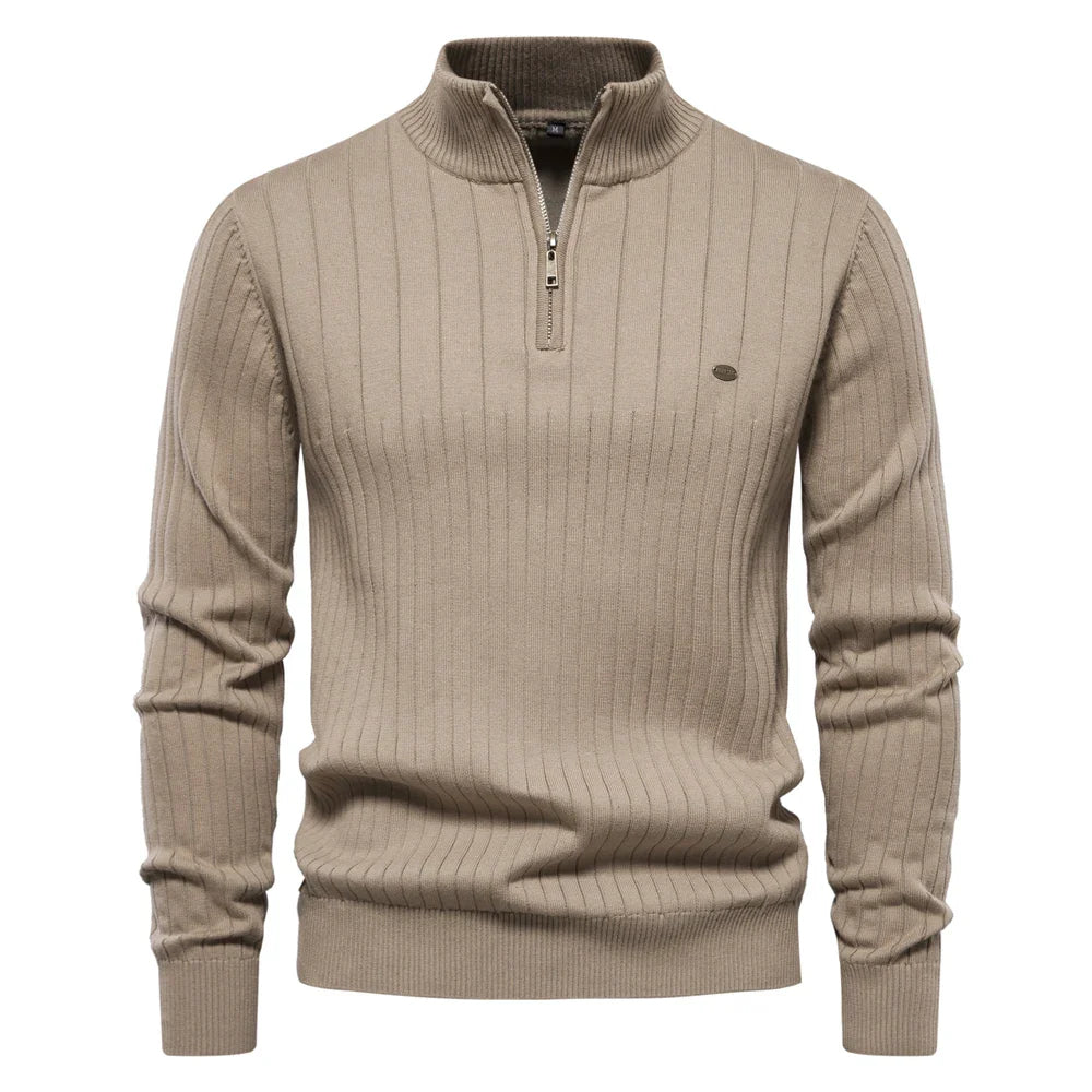 Aloïs - Men's winter sweater with zipped neck and optimal warmth