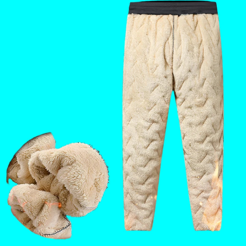 Annika - Pantalon de survêtement en laine d'agneau chaud et coupe-vent