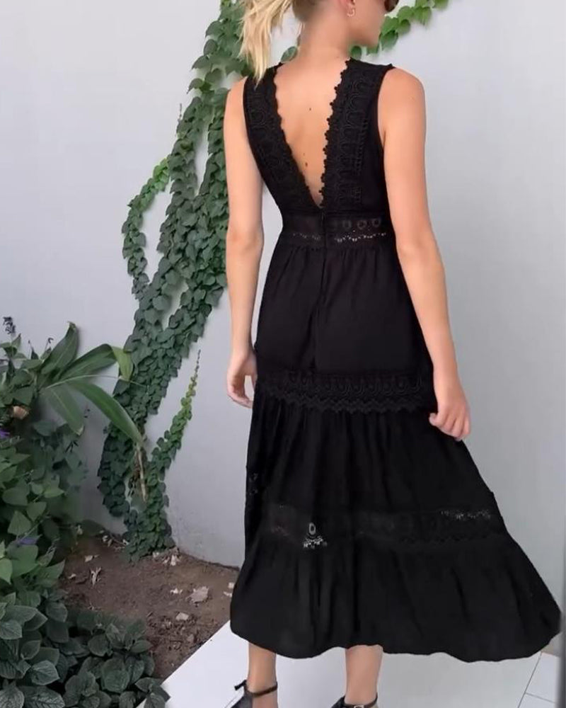 Mirna - Robe débardeur en dentelle avec décolleté en V