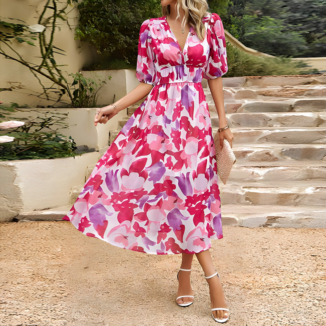 Téa - Robe Élégante à Décolleté en V