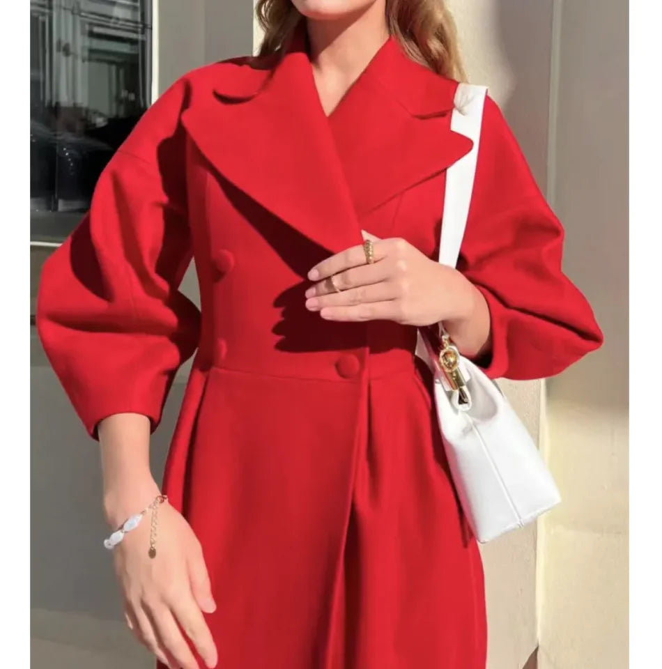 Joëlle - Manteau Long à Manches Lanternes Vintage