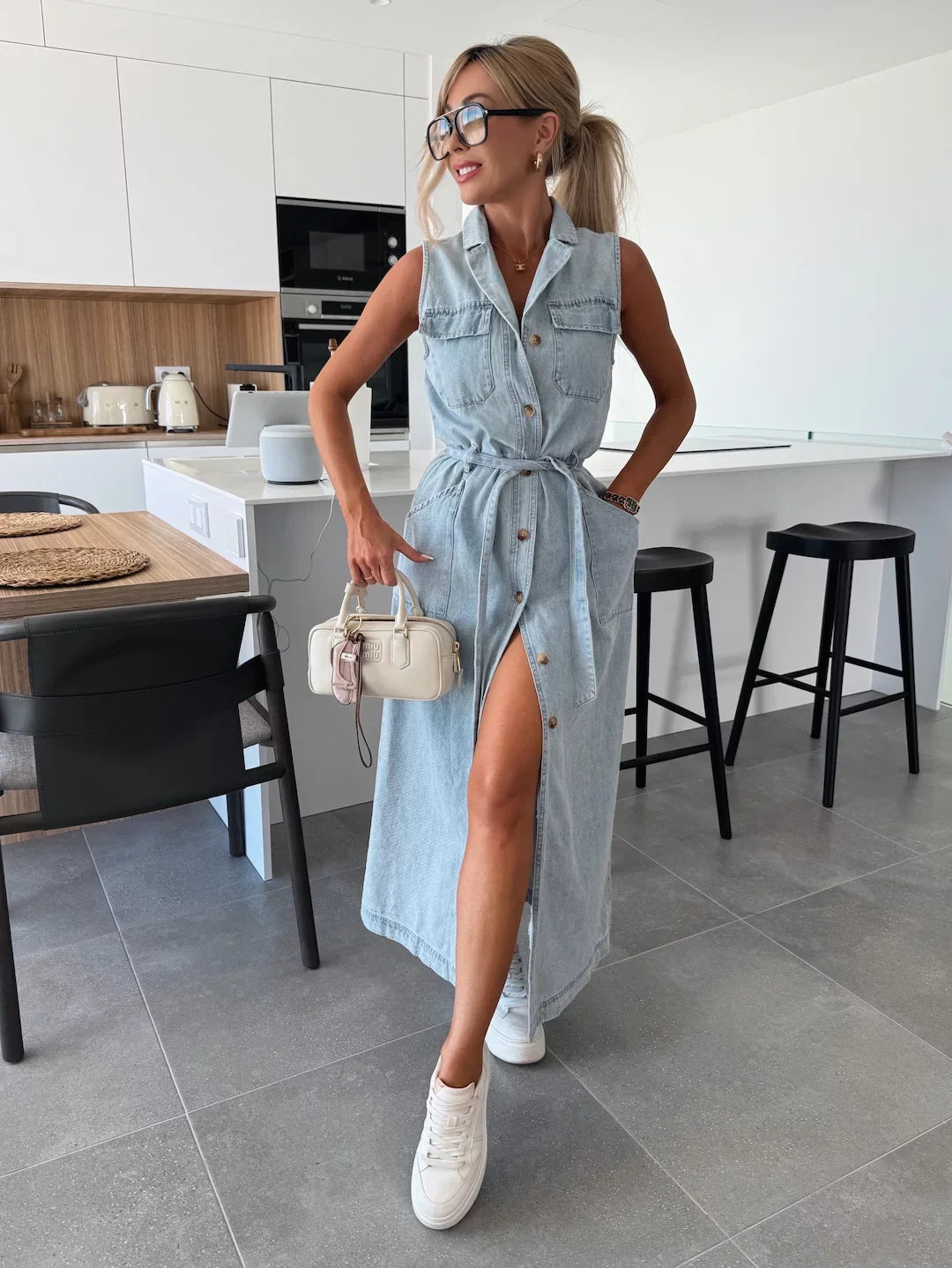 Diane - Robe Maxi en Denim