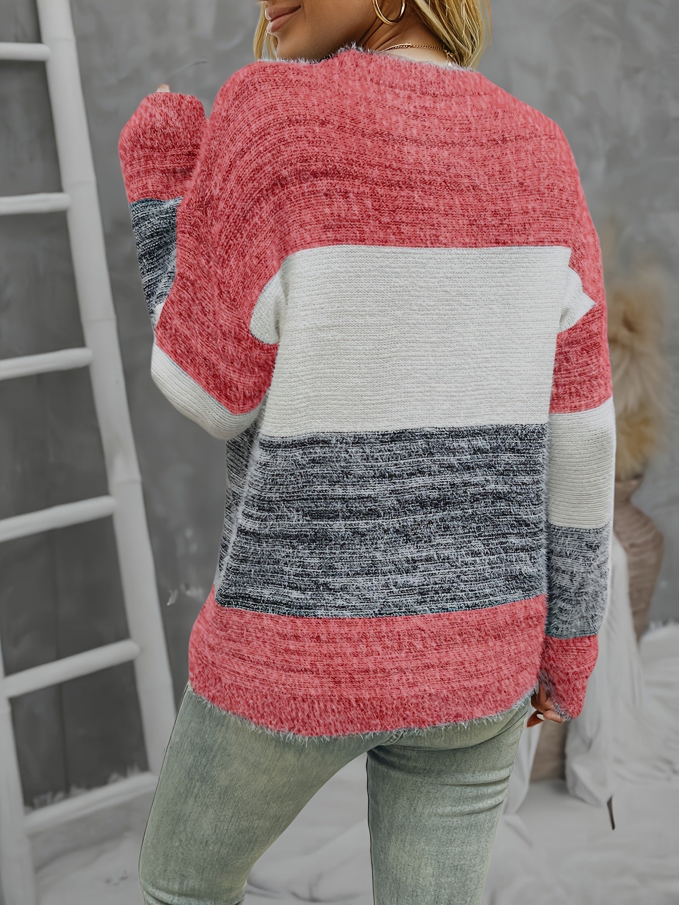 Lorraine - Pull-over femme grande taille color block