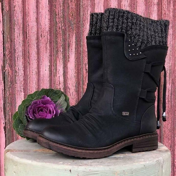 Ovelina - Women's Warm Lace-Up Ankle Boots for Winter