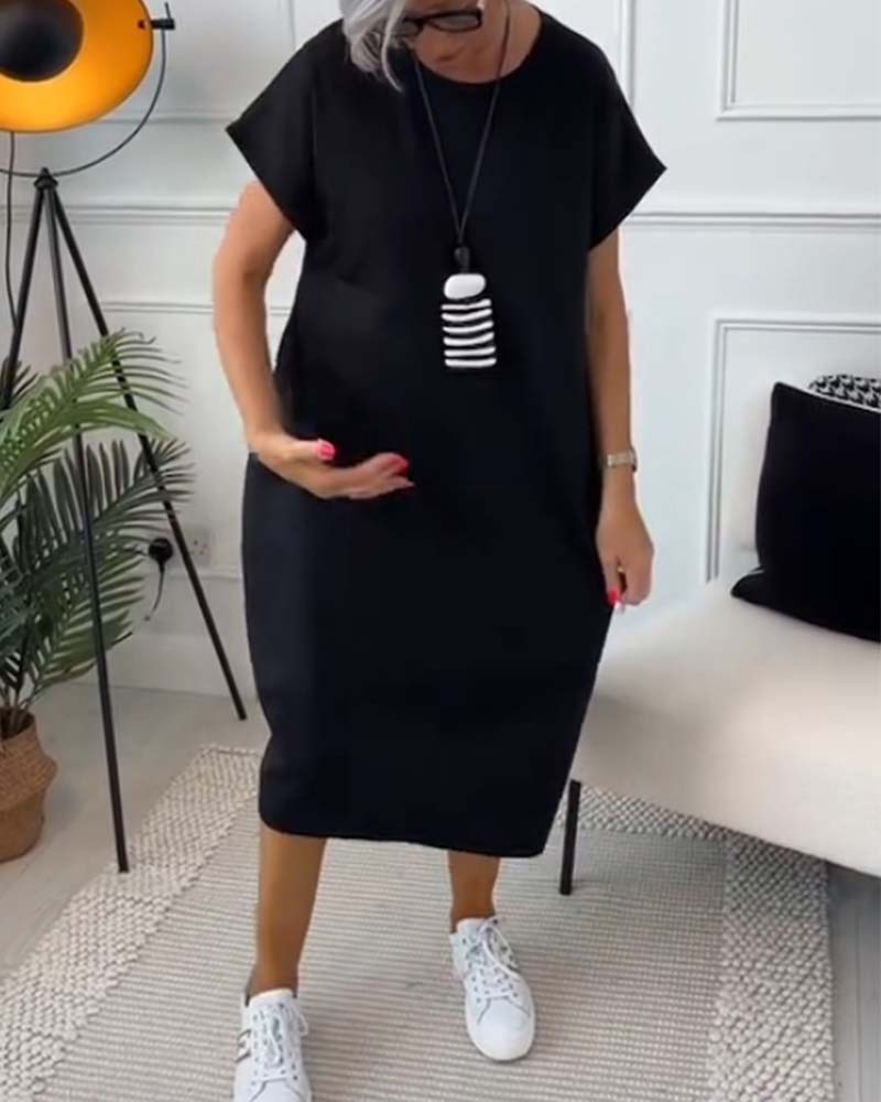 Marie - Women's Casual Short Sleeve Letter Print Dress
