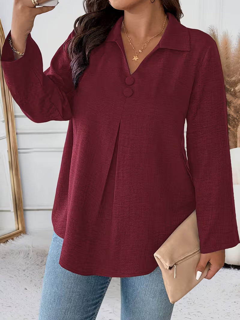 Elmyra - Elegant Button-Down Flowy Shirt