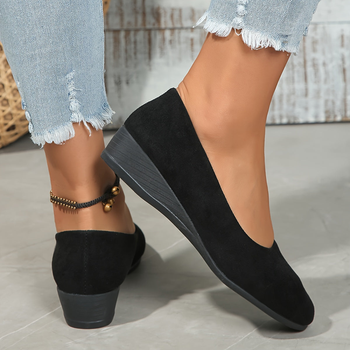 Kaelinne - Chic and Comfortable Wedge Heel Ballet Flats