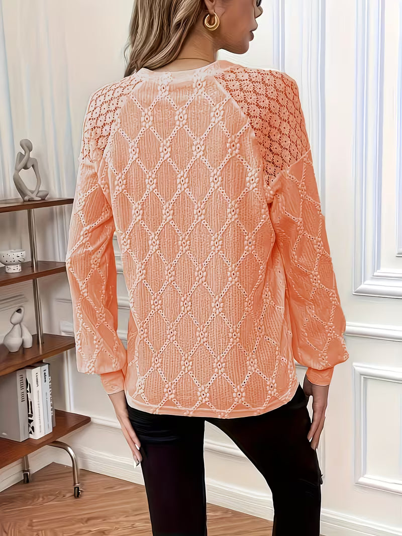 Gisellae - Patterned Long-Sleeved Blouse