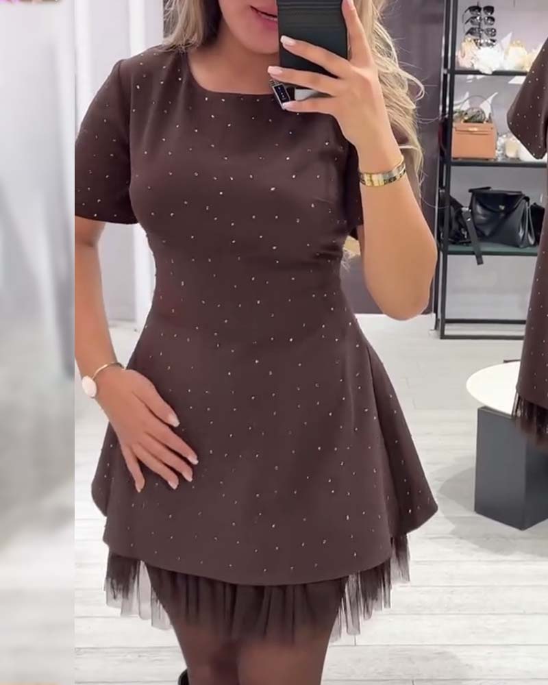 Helisanya - Robe Patchwork Scintillante Élégante