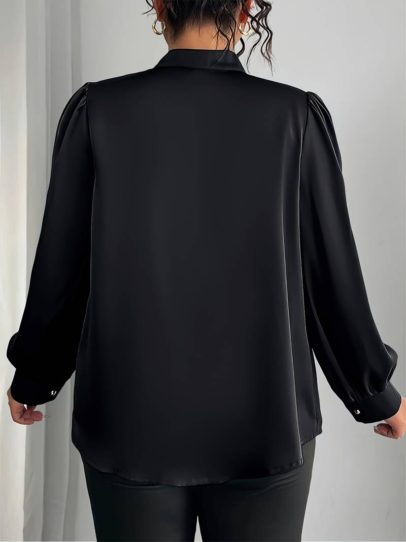 Thaliravalle - Elegant Puff Sleeve Blouse with V-Neck