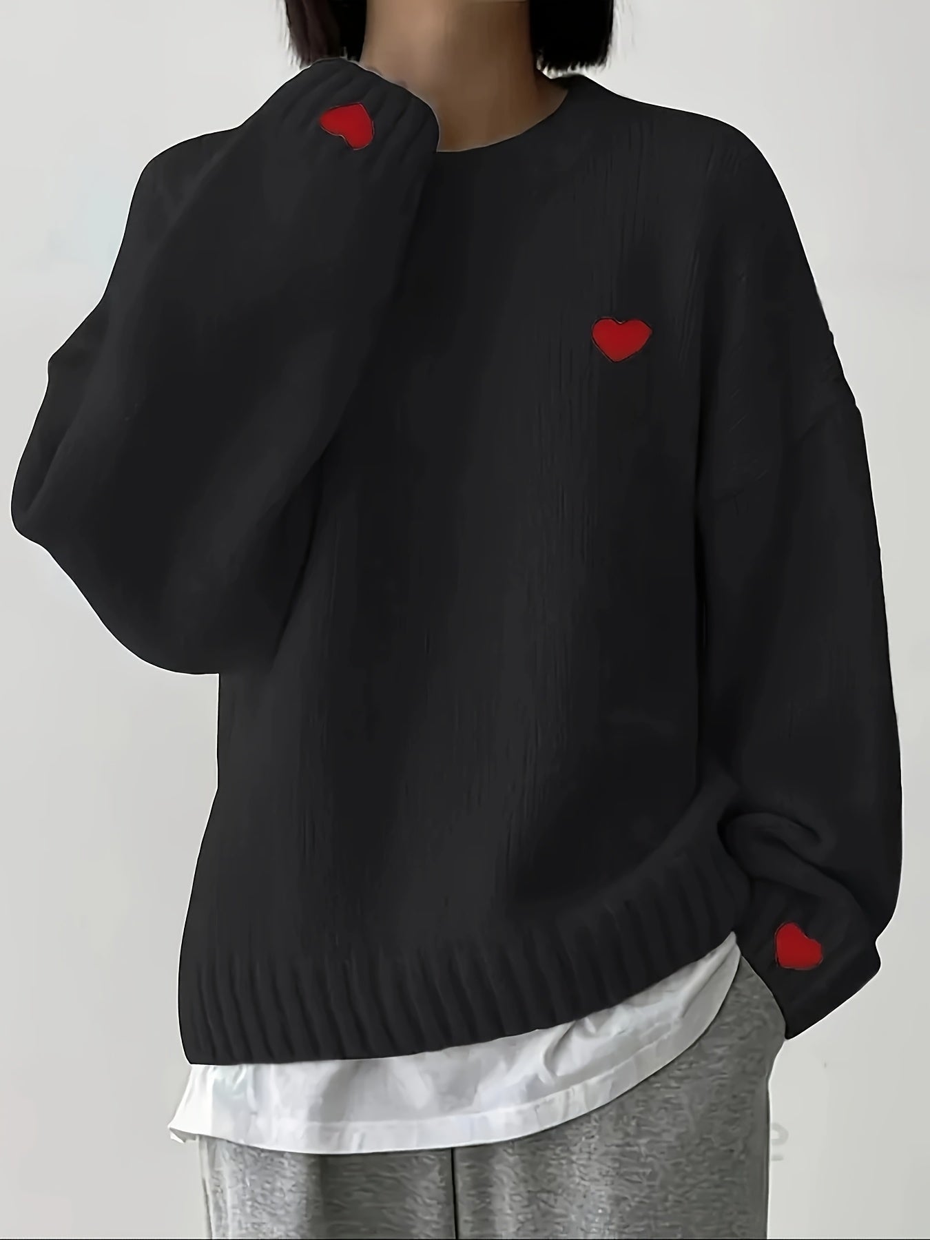 Lunetta - Casual Knit Heart Sweater