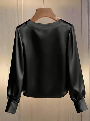 Neralivora - Beaded Satin Top with Jewel Collar