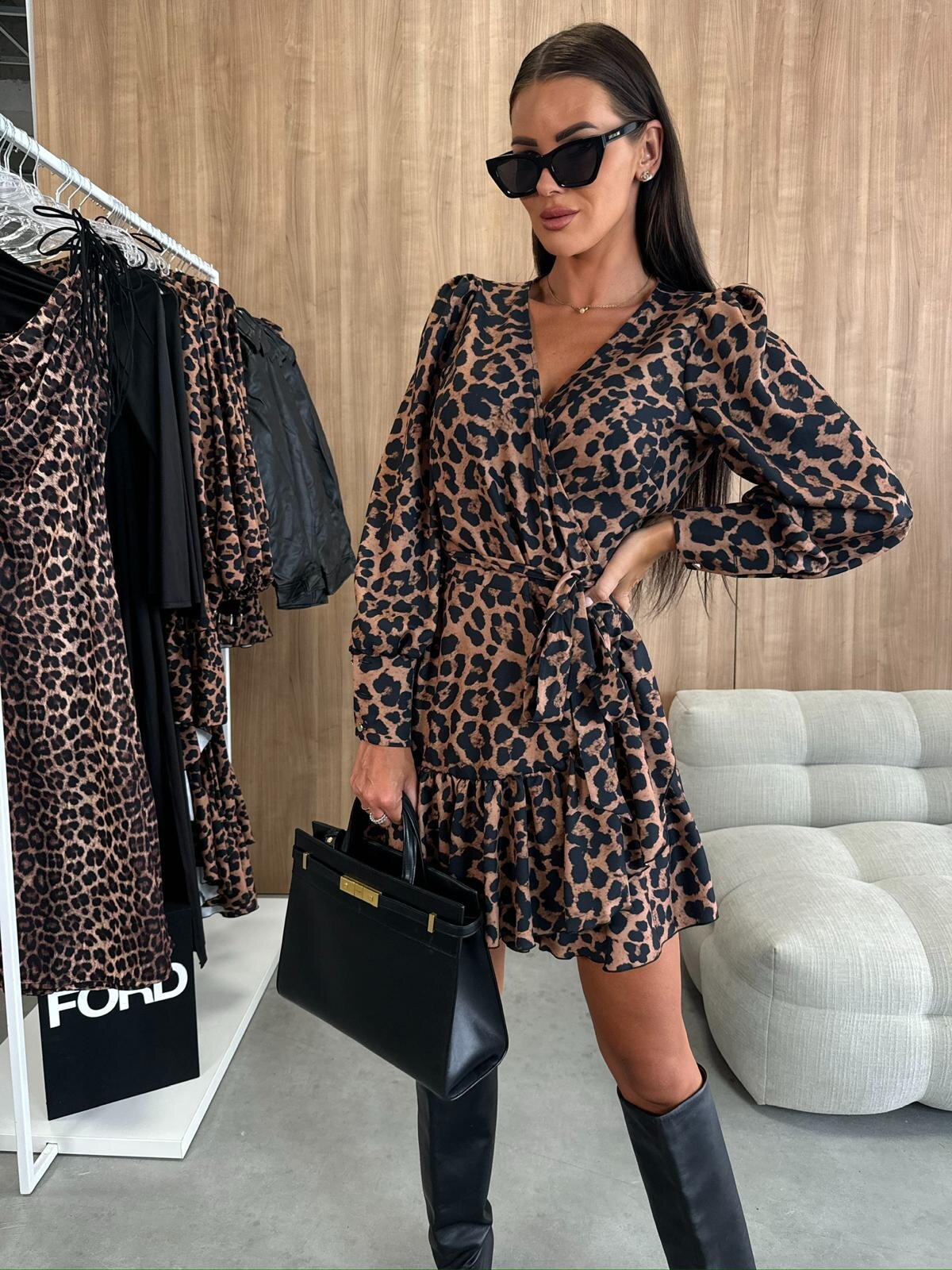 Seloria - Elegant Floral Wrap Mini Dress