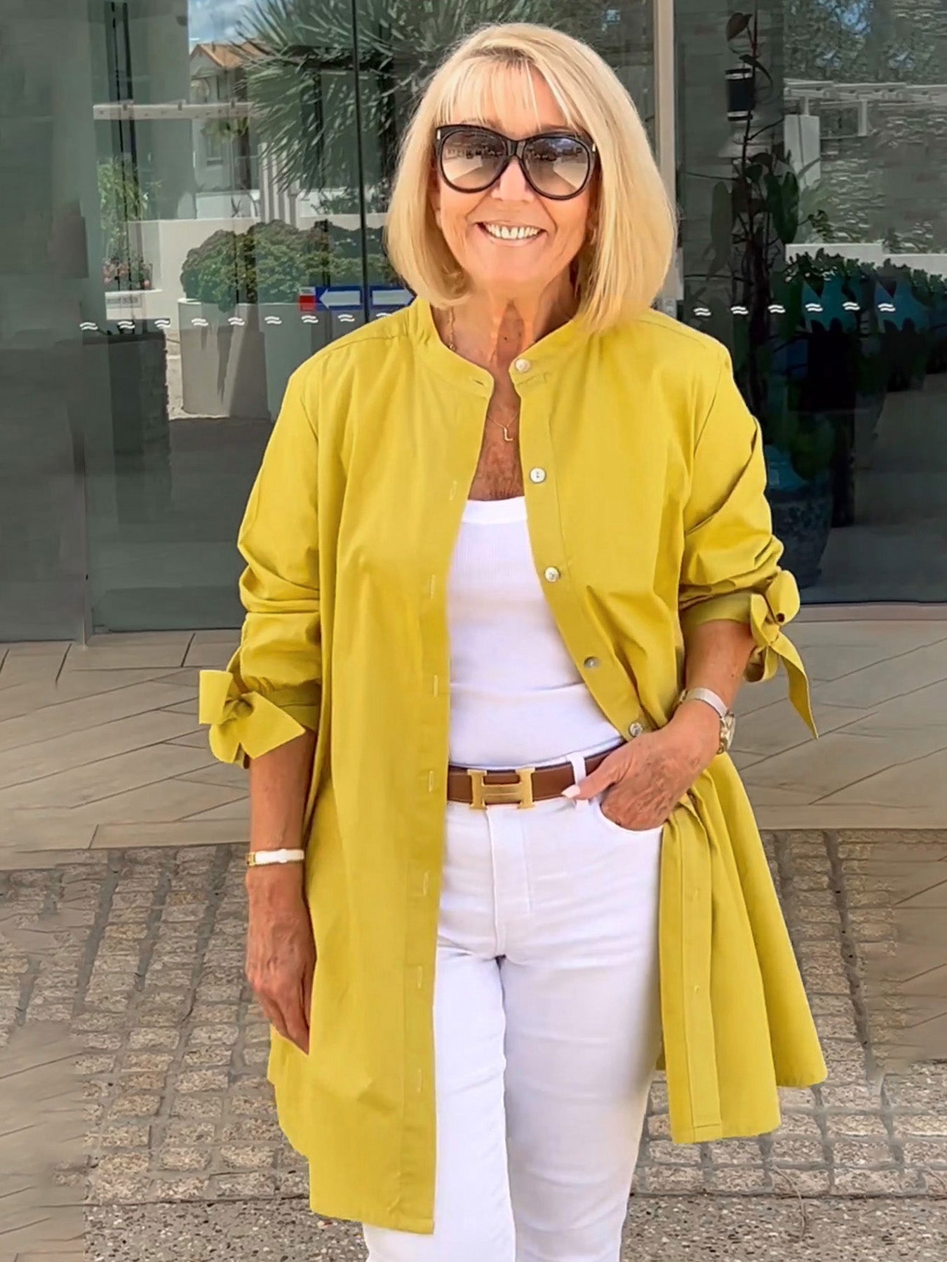 Liora™ - Long Button-Down Cotton Shirt Jacket (Today only: Buy 1, get 1 free!)
