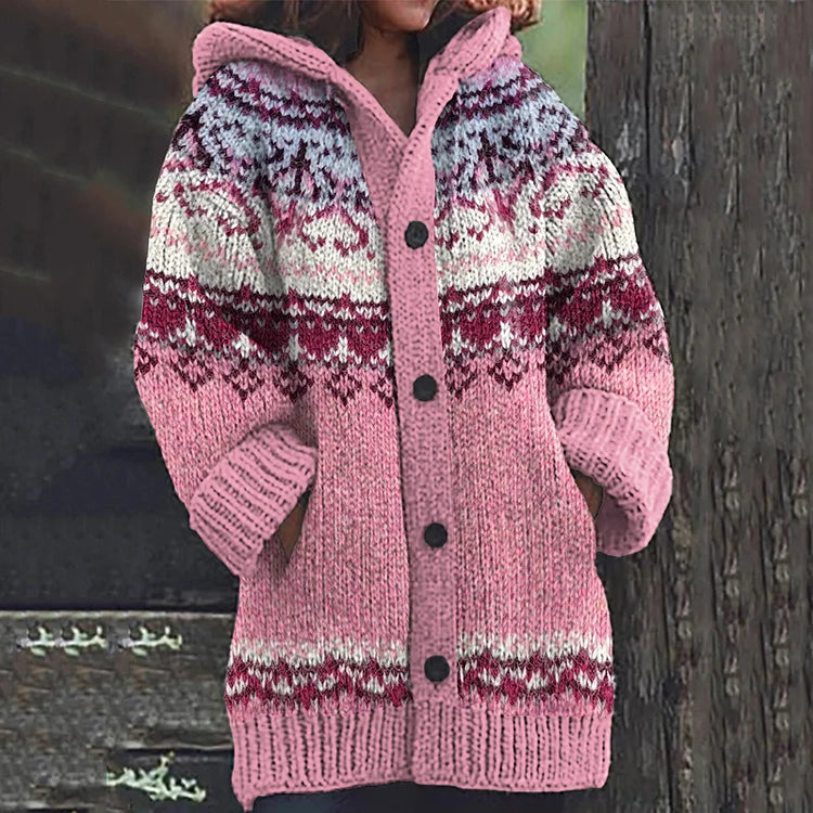 Angeline - Warm knitted wool coat
