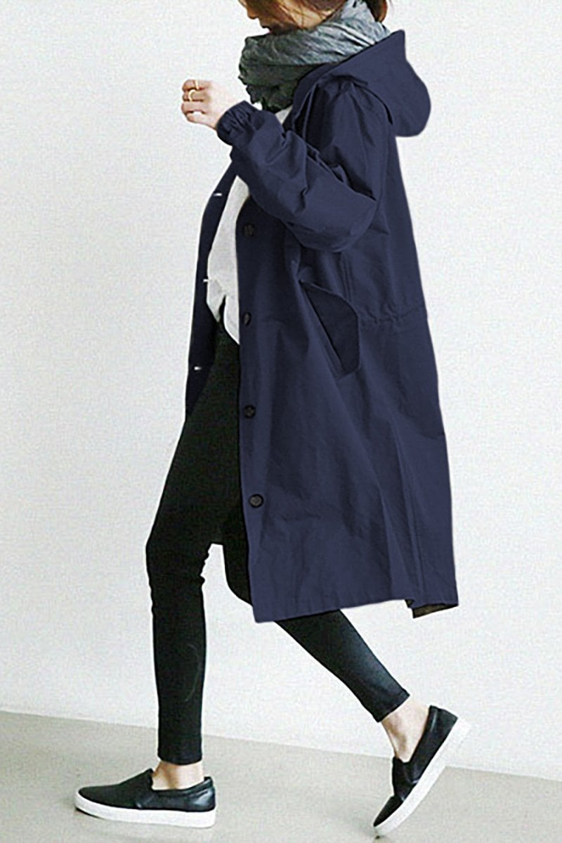 Henriette - Elegant women's long cardigan with collar and pockets