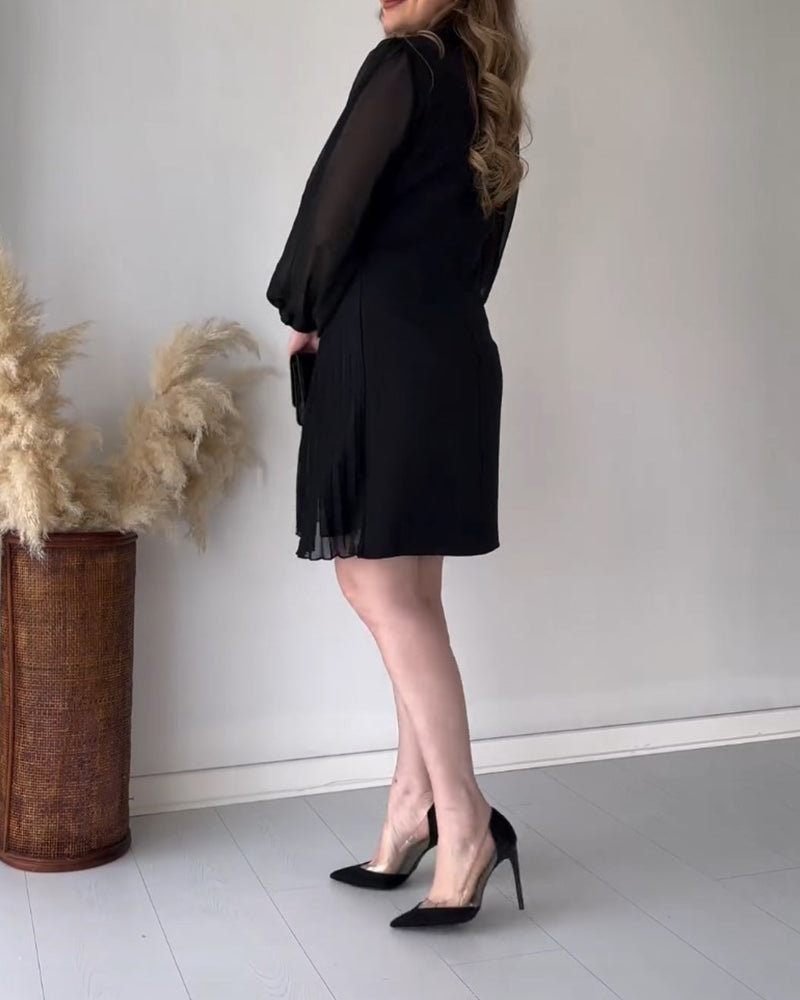 Noella - Robe festive avec boucle dorée