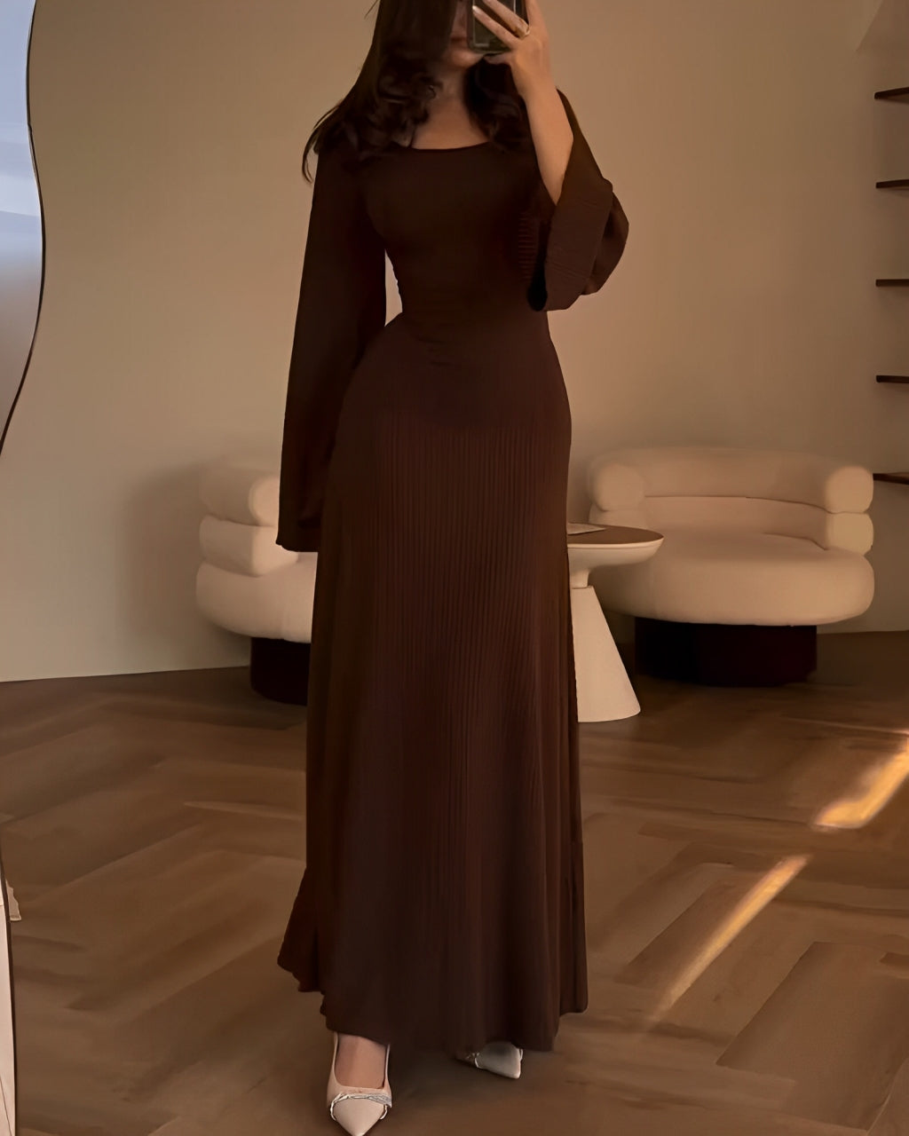 Sandrine - Robe Maxi Élégante en Maille