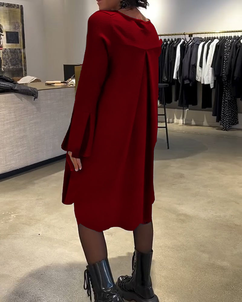 Jovalinne - Robe Décontractée À Manches Évasées