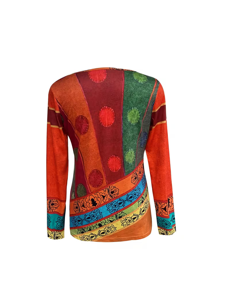 Doralivienne - Chic Long-Sleeved Ethnic Blouse