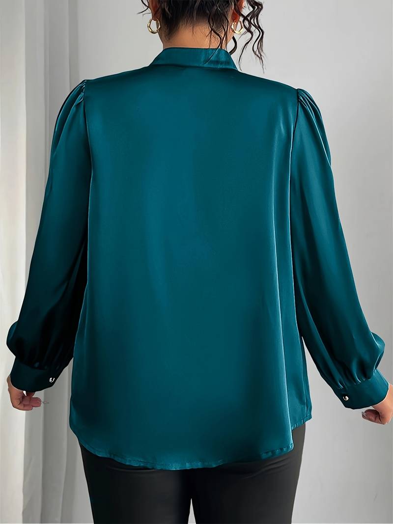 Thaliravalle - Elegant Puff Sleeve Blouse with V-Neck