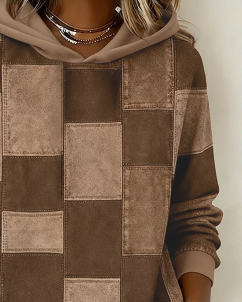 Gwenarissa - Modern Denim Patchwork Hoodie