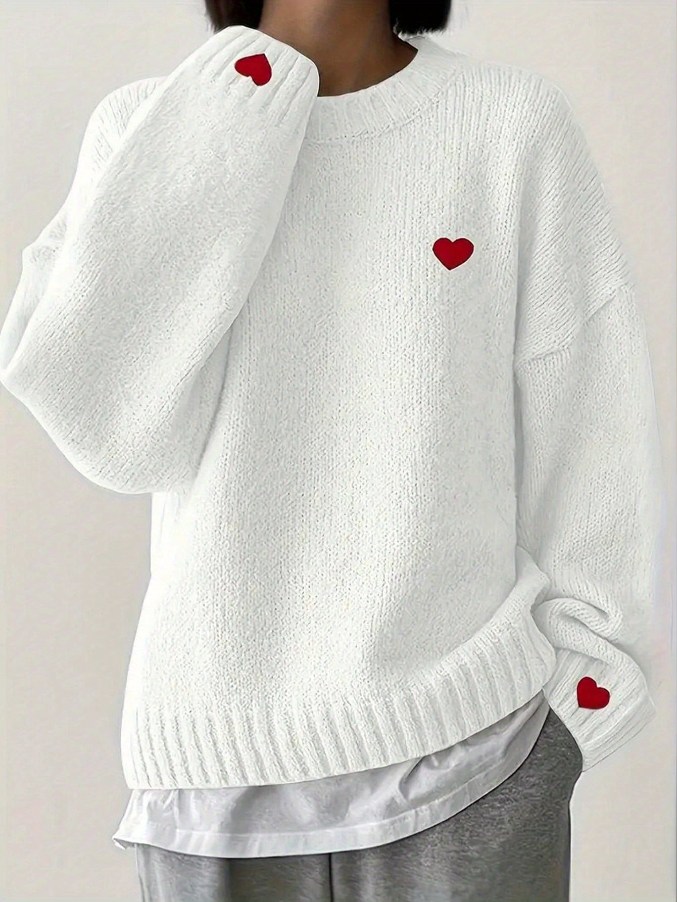 Lunetta - Casual Knit Heart Sweater