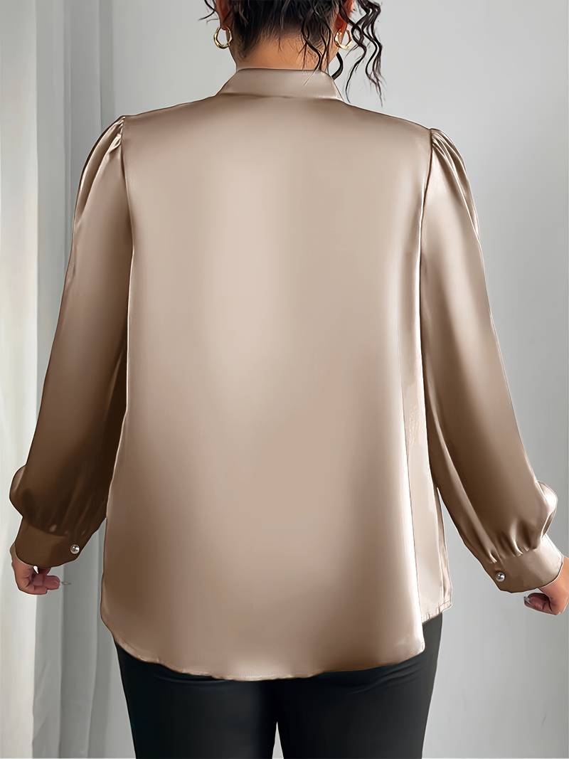 Thaliravalle - Elegant Puff Sleeve Blouse with V-Neck