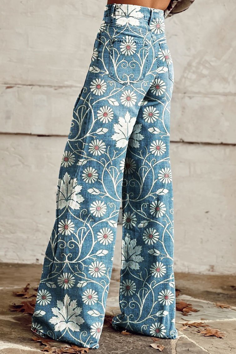 Severine - 3D Retro Wide Leg Pants