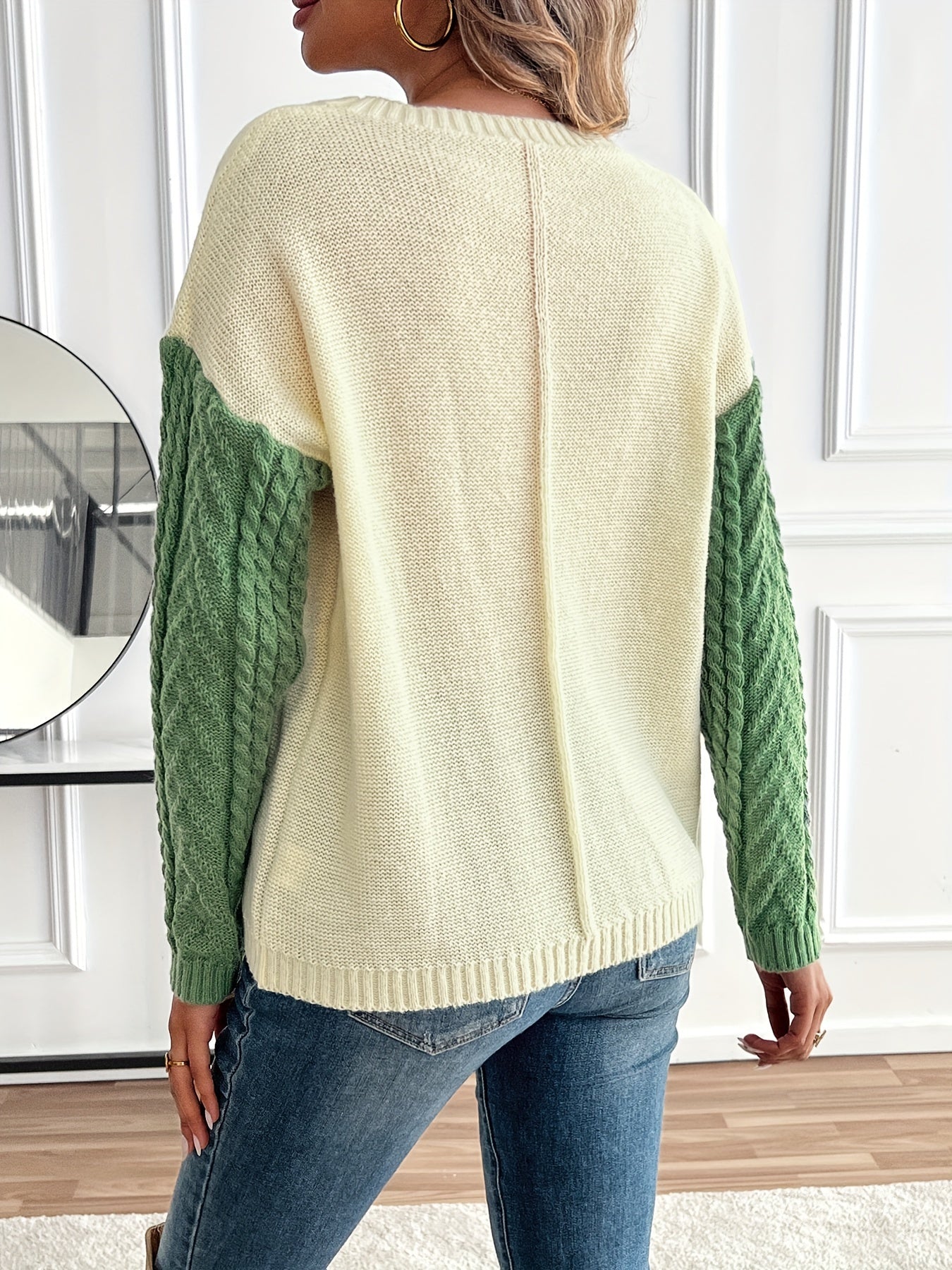 Maëlle - Pull Bicolore à Col Roulé