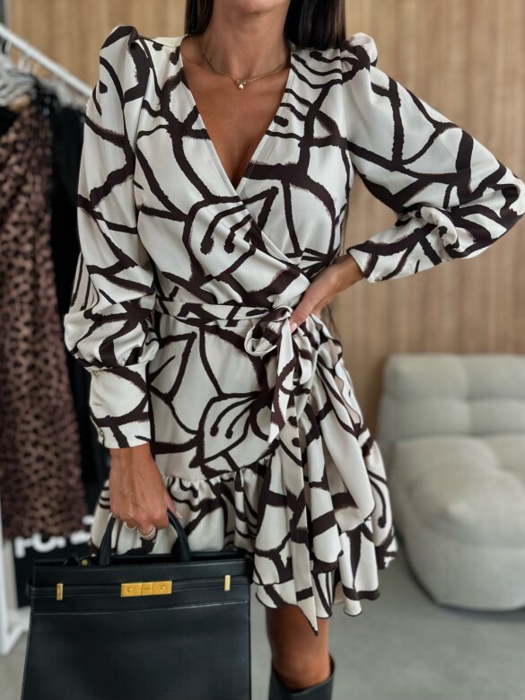 Seloria - Elegant Floral Wrap Mini Dress