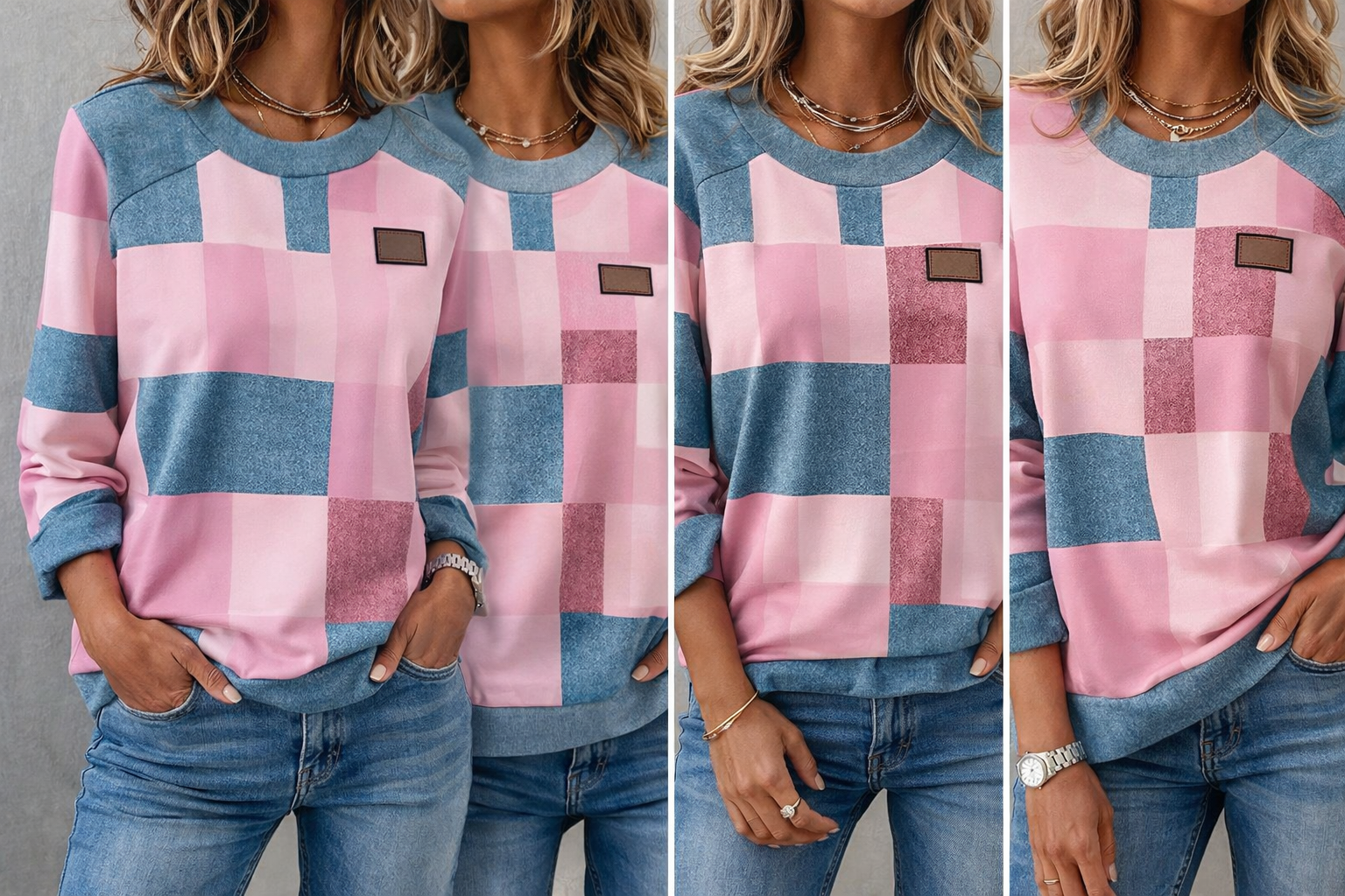 Brisadora - Vintage Blouse with Modern Checkered Pattern