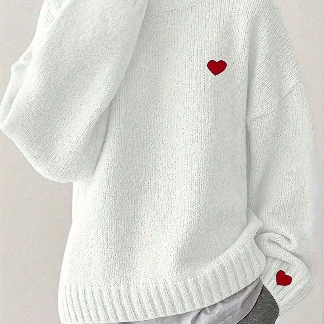 Lunetta - Casual Knit Heart Sweater
