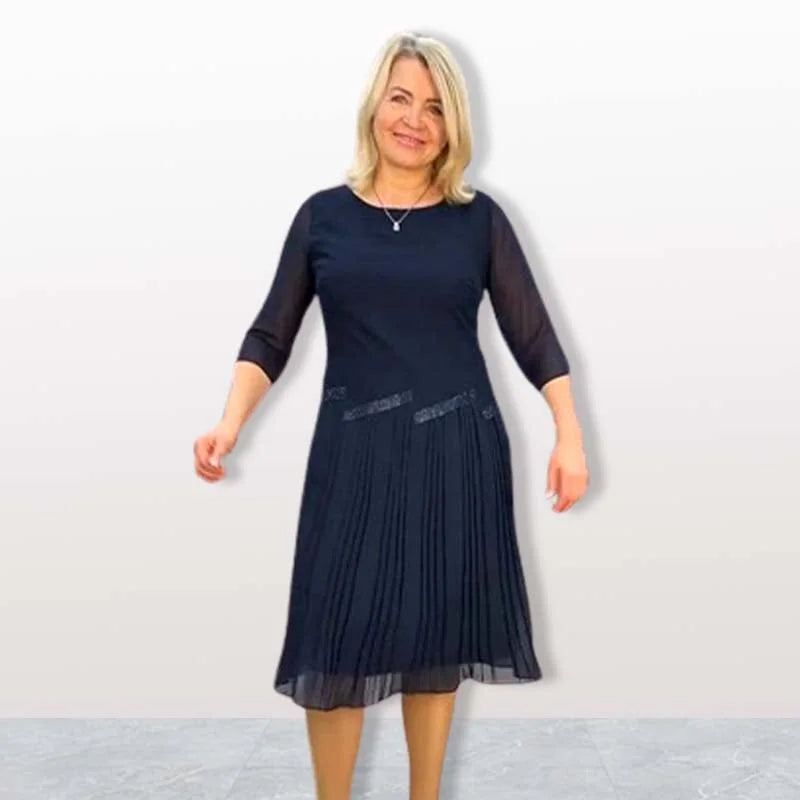 Oralissea - Robe Midi Chic à Col Rond