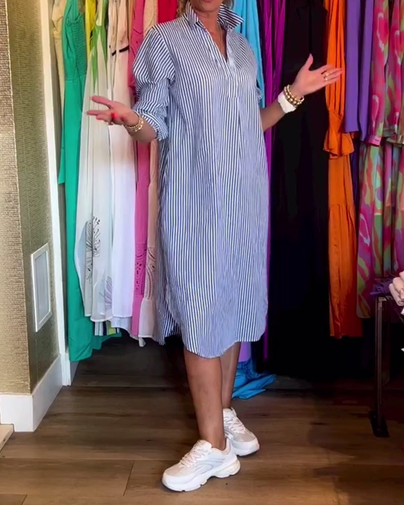 Cato - Robe Chemise Rayée à Col Revers