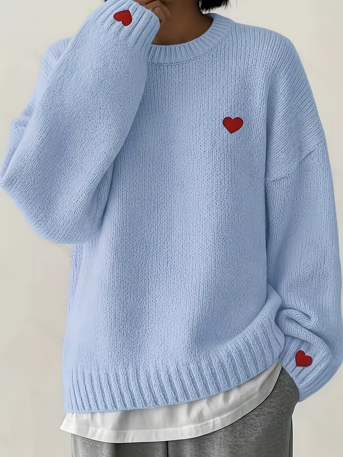 Lunetta - Casual Knit Heart Sweater