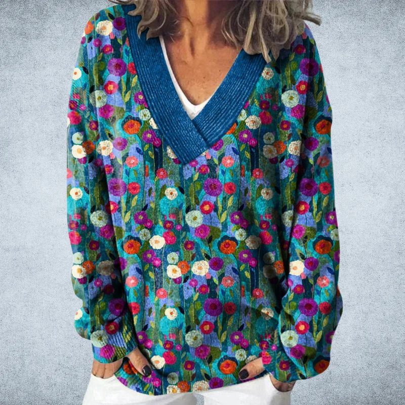 Pryselora - Vintage Printed Sweater - Bold Style and Everyday Comfort