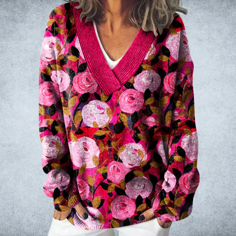 Pryselora - Vintage Printed Sweater - Bold Style and Everyday Comfort