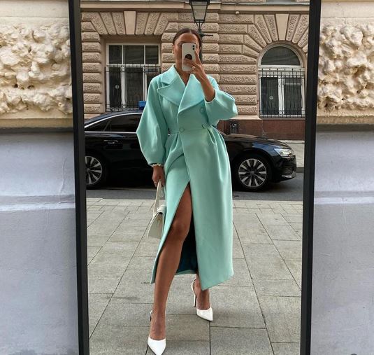 Joëlle - Manteau Long à Manches Lanternes Vintage