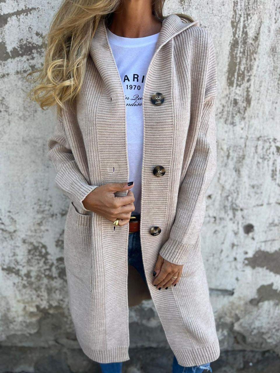 Ursule - Elegant Long Knitted Cardigan