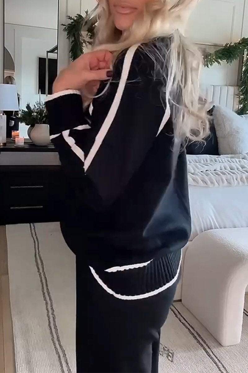 Arlette - Ensemble Deux Pièces Contrasté à Col Rond