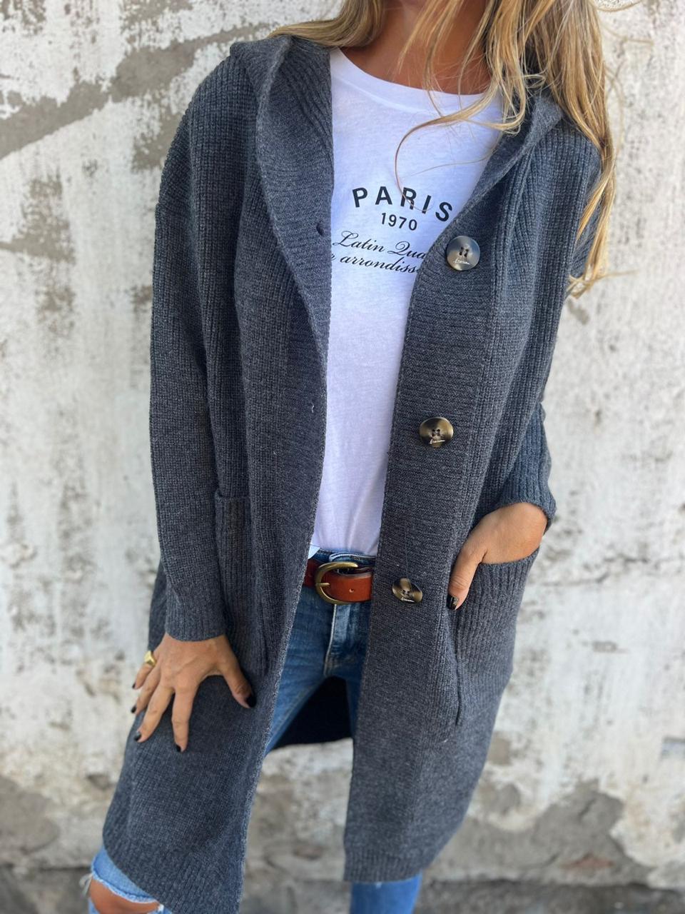 Ursule - Elegant Long Knitted Cardigan