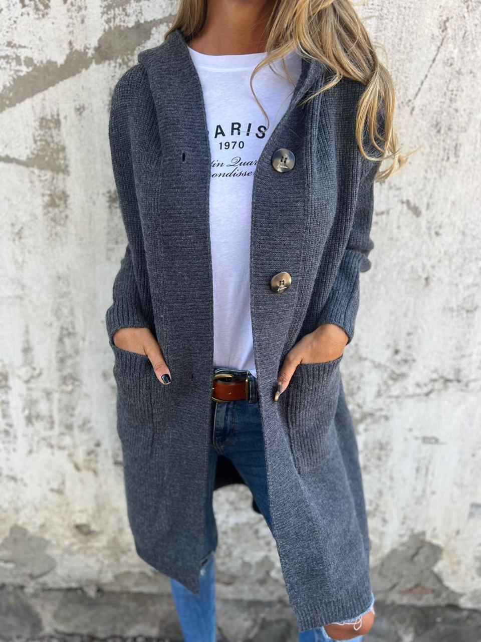 Ursule - Elegant Long Knitted Cardigan