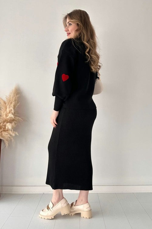 Annette - Ensemble Tendance Cœur et Jupe Taille Haute