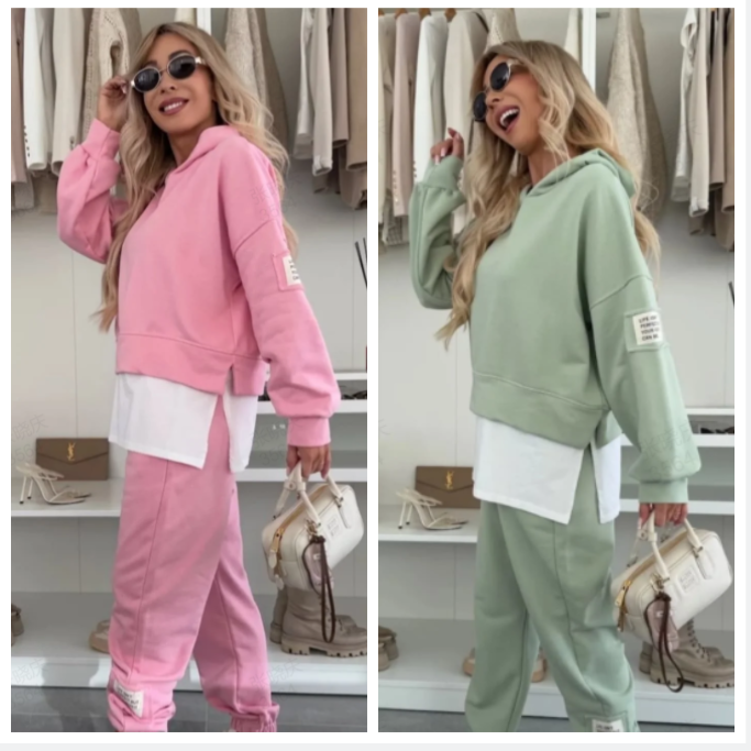 Philippine - Ensemble Sweatshirt à Capuche Patchwork