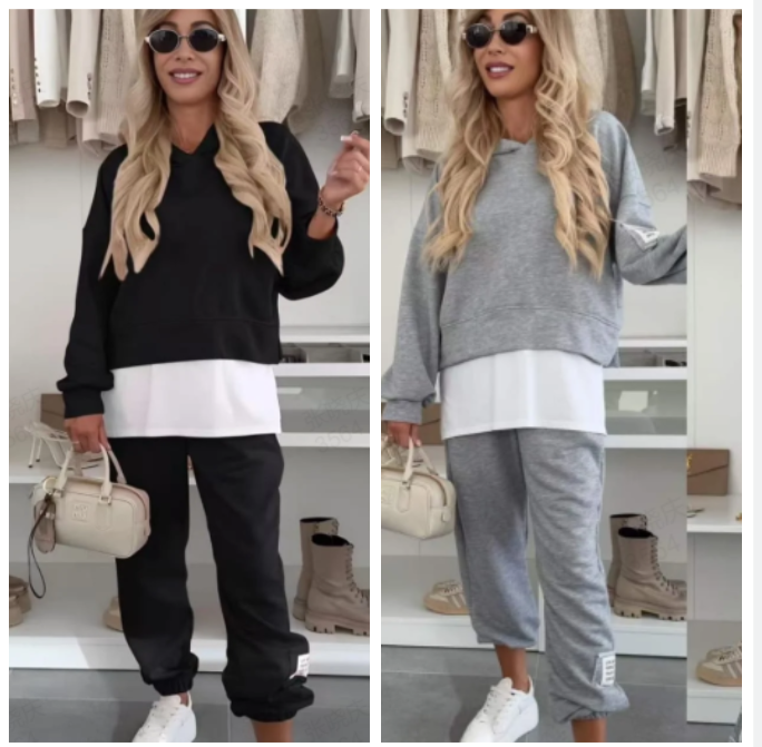 Philippine - Ensemble Sweatshirt à Capuche Patchwork