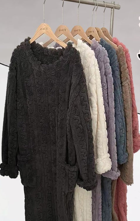 Oravienna - Robe D’Hiver Ultra-Douce En Polaire Jacquard