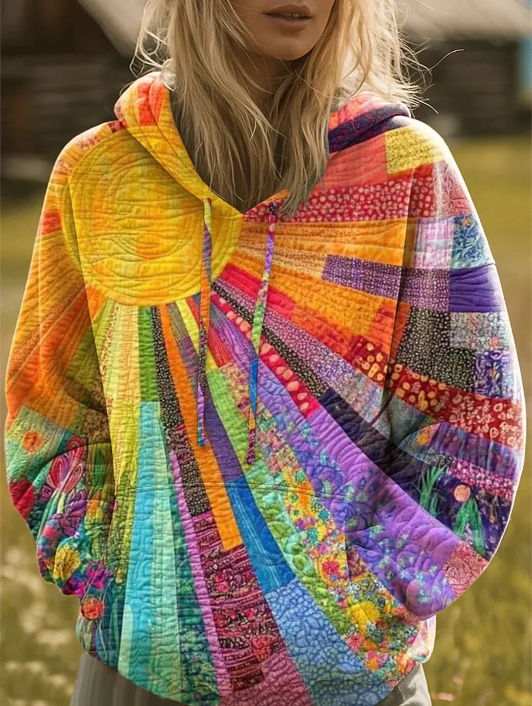 Isaravienne - Multicolor Boho Hoodie